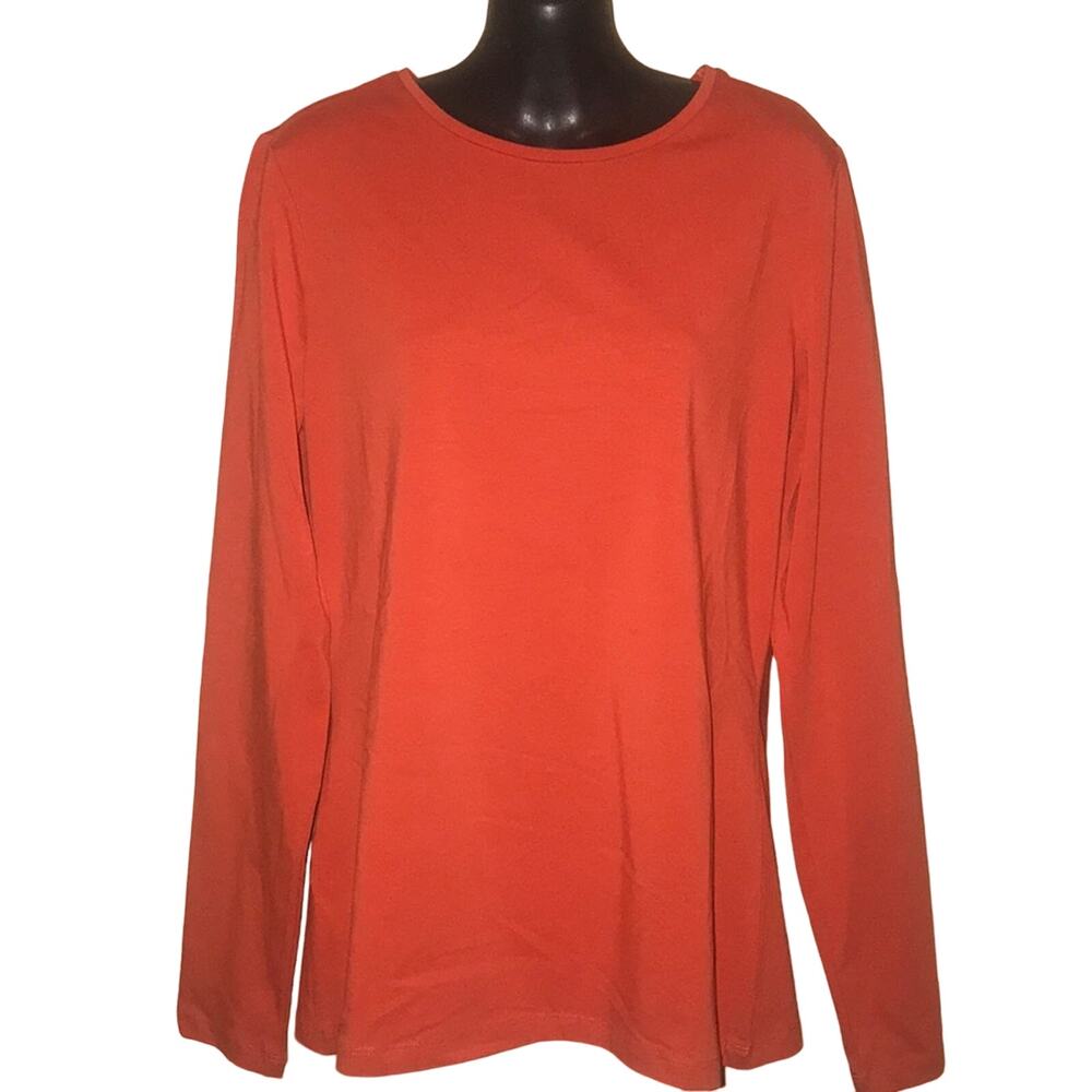 Long Tall Sally Basics Long Sleeve Crew Orange Size Small